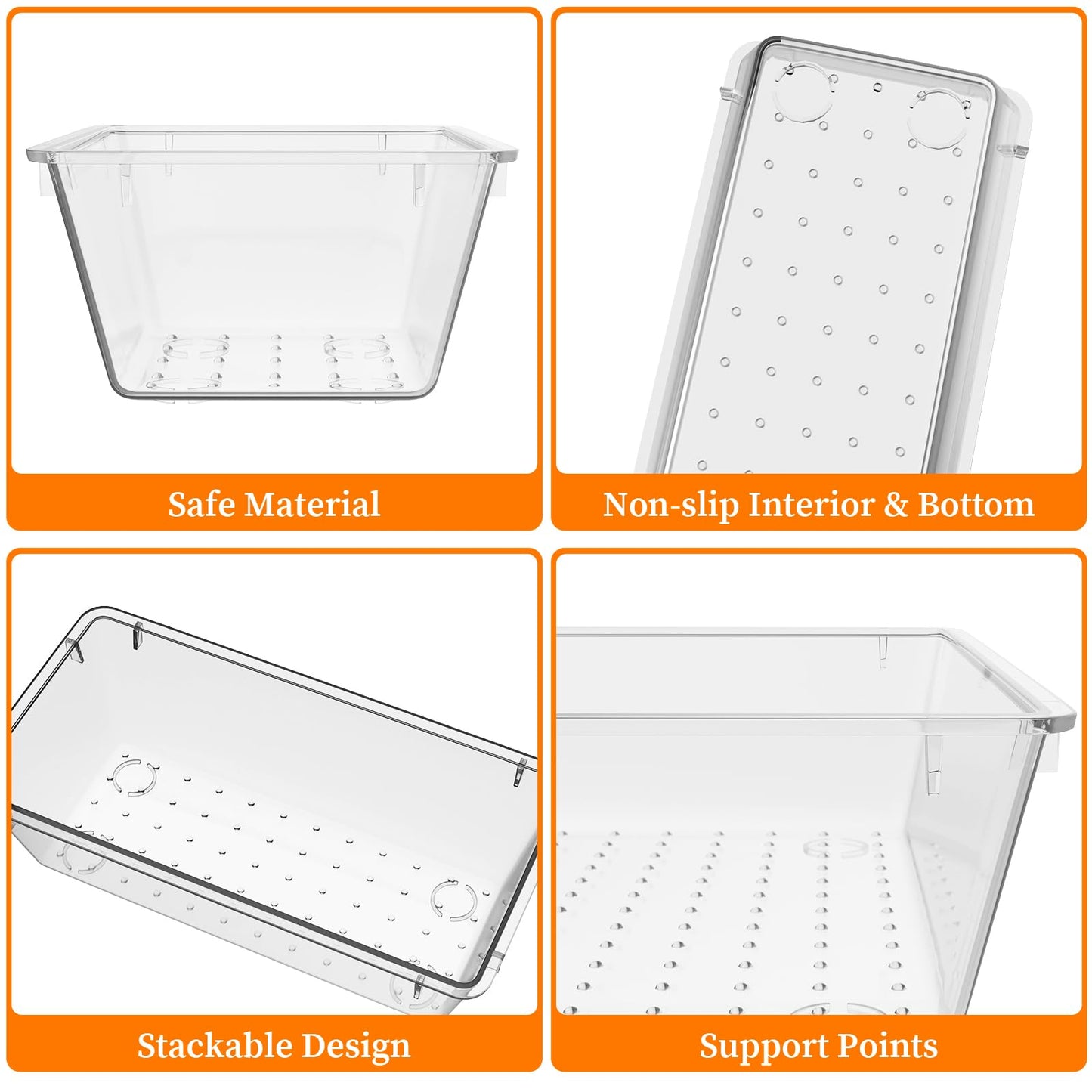 32 PCS Drawer Organizer Set, Vanity Organizer Trays and Storage Bins