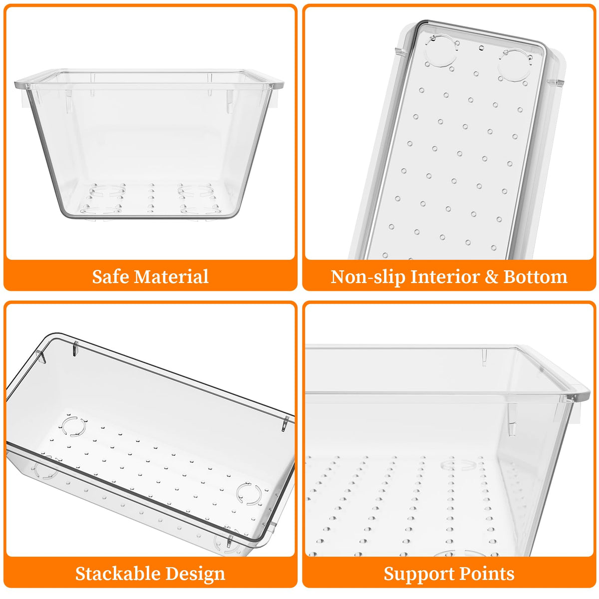 32 PCS Drawer Organizer Set, Vanity Organizer Trays and Storage Bins