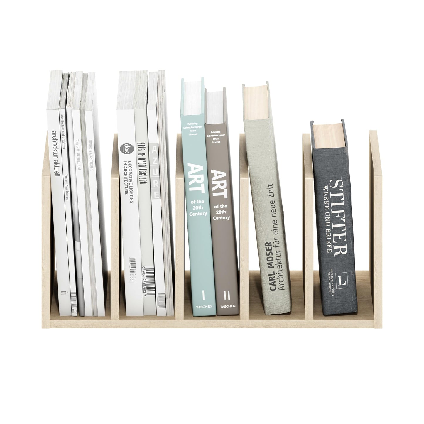 Furinno HERMITE Desk File Folder Organizers, 5-Space Vertical Desktop Office Organization Racks