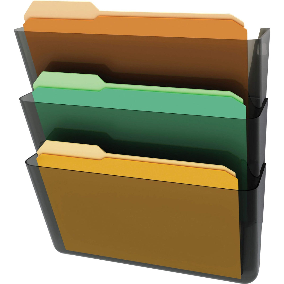 Deflecto Office DocuPocket DEF73602RT, Wall File Organizer, Stackable, Letter Size, Smoke, Set of
