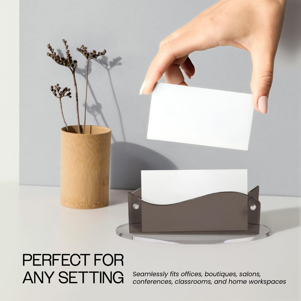 Beauticom Modern Style Business Card Holder Organizer Stand Display for Offices, Receptionist