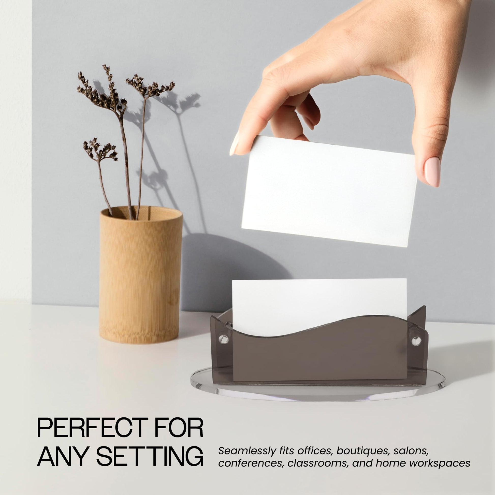 Beauticom Modern Style Business Card Holder Organizer Stand Display for Offices, Receptionist