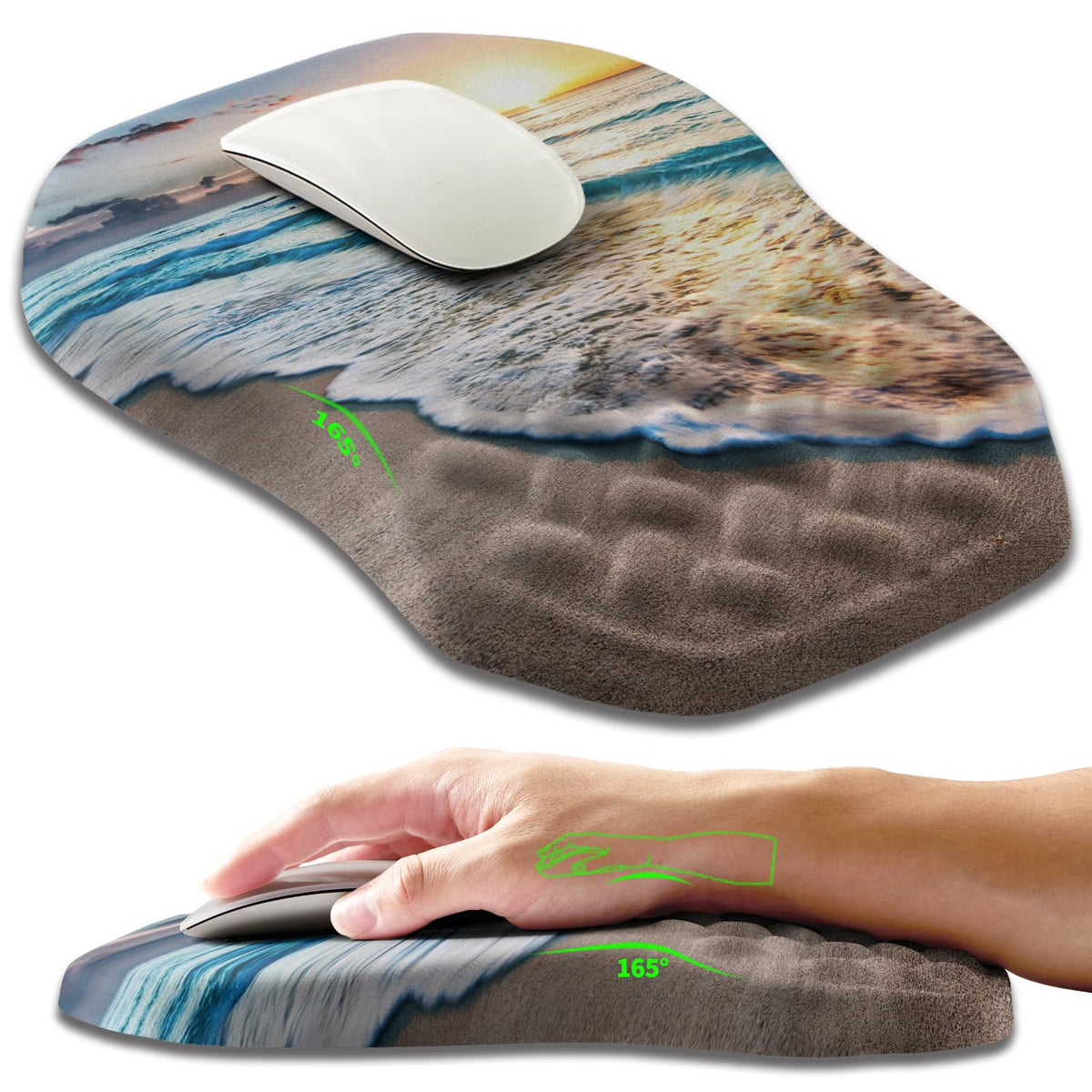 Armanza Ergonomic Slope Mouse Pad Wrist Support, Wrist Rest Mousepad for Carpal Tunnel Pain Relief