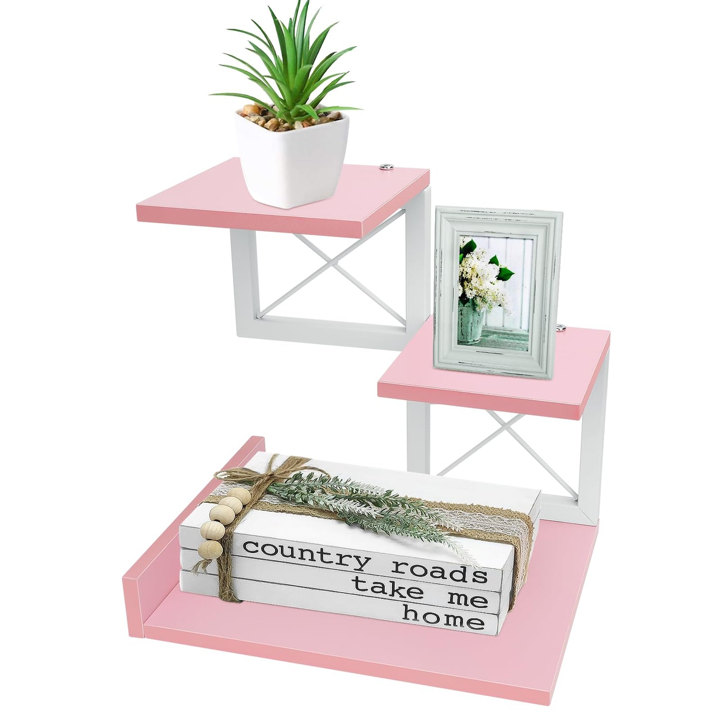 ELITEROO Desktop Shelf, Aesthetic Desk Organizer Table Top Mini Bookshelf, 3 Tier Wooden Desk