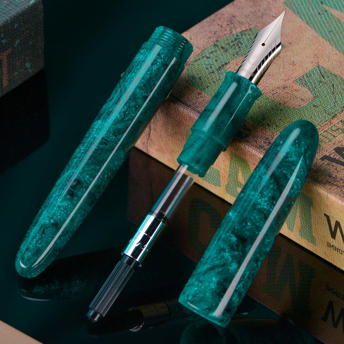 Asvine C80 Fountain Pen #8 Extra Fine Nib Large Handcraft Pen with Converter Pen Box Collection Set