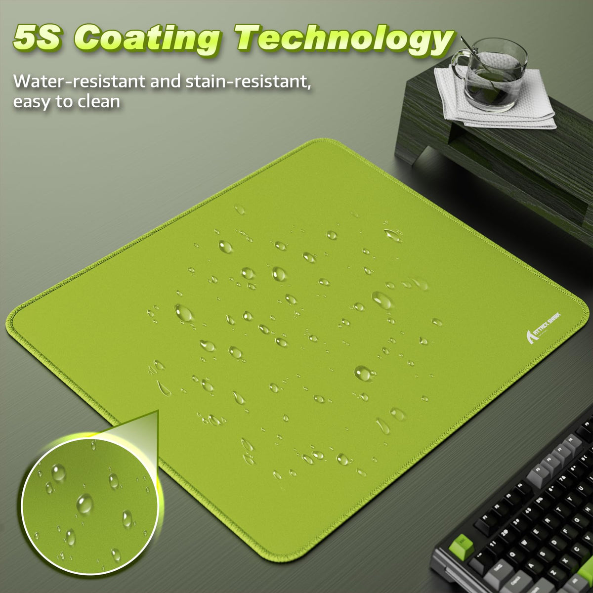 ATTACK SHARK CM02 Gaming Mouse Pad for Esports Speed Large Mouse mats for Desk Waterproof Surface