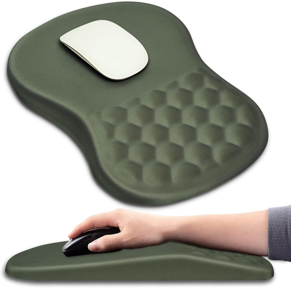 Hokafenle Ergonomic Mouse Pad Wrist Support with Massage Design, Wrist Rest Pain Relief Mousepad