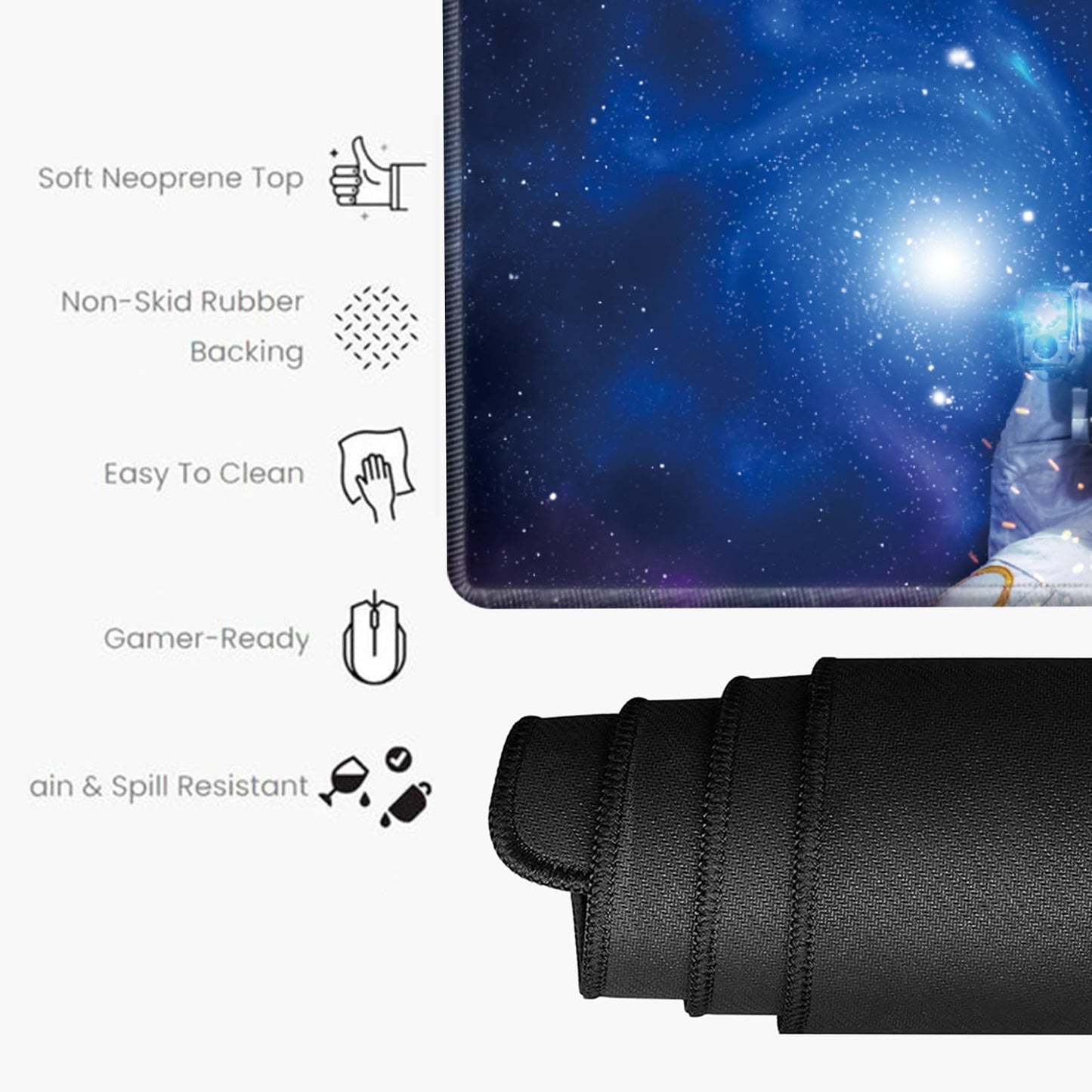 48x24 Mouse Pad Gaming Mousepad 48 Inch Desk Mat Giant Desk Pad Large Computer Mat XXXXL Space Cat