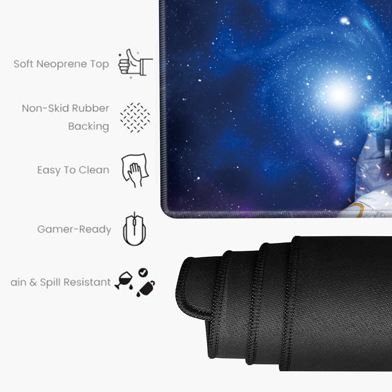 48x24 Mouse Pad Gaming Mousepad 48 Inch Desk Mat Giant Desk Pad Large Computer Mat XXXXL Space Cat