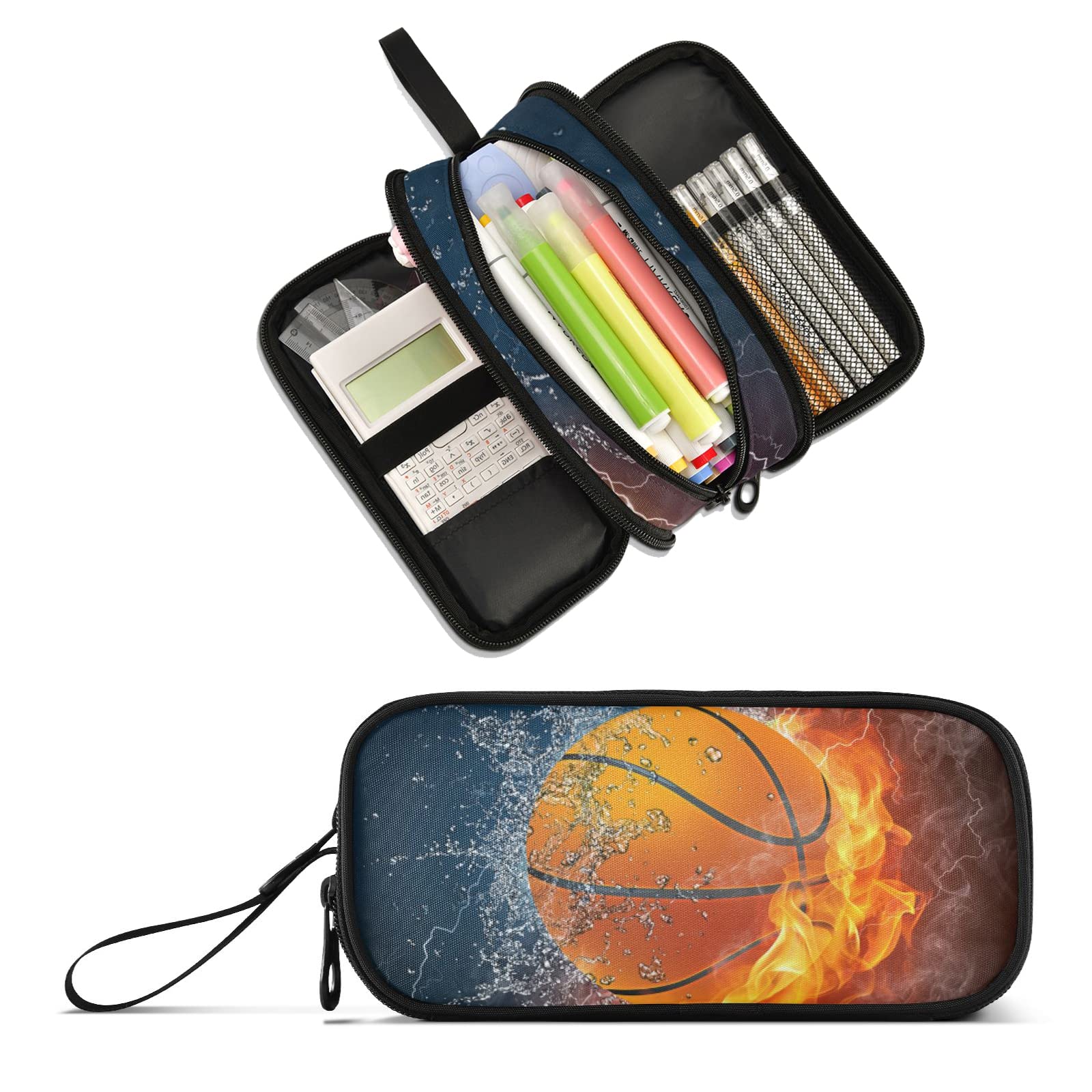XUWU Basketball Large Capacity Pencil Case Pencil Pouch Pen Box