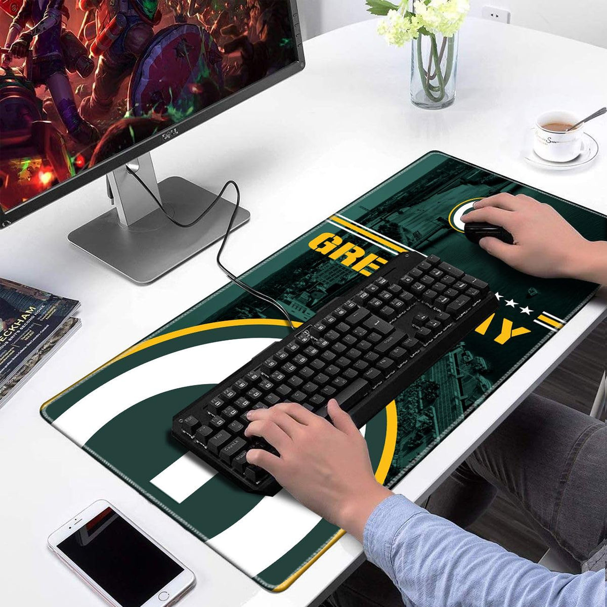 Large Stitched Edges Gaming Mouse Pad,31.5 X 13.8 Inch Mousepad for Laptop Computer Desktop
