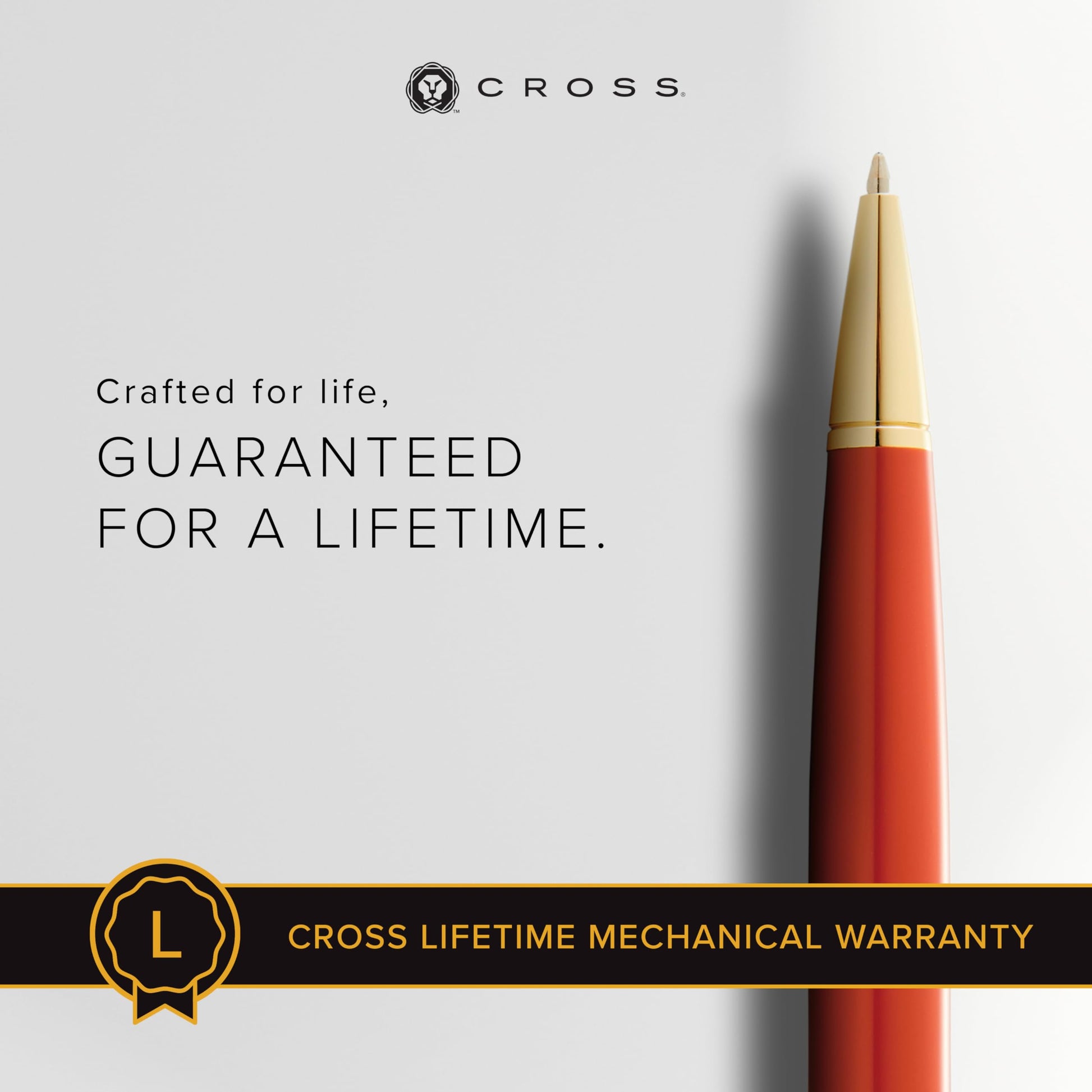 Cross Bailey Light Amber & Gold Tone Ballpoint Pen, Medium Point, Black Ink
