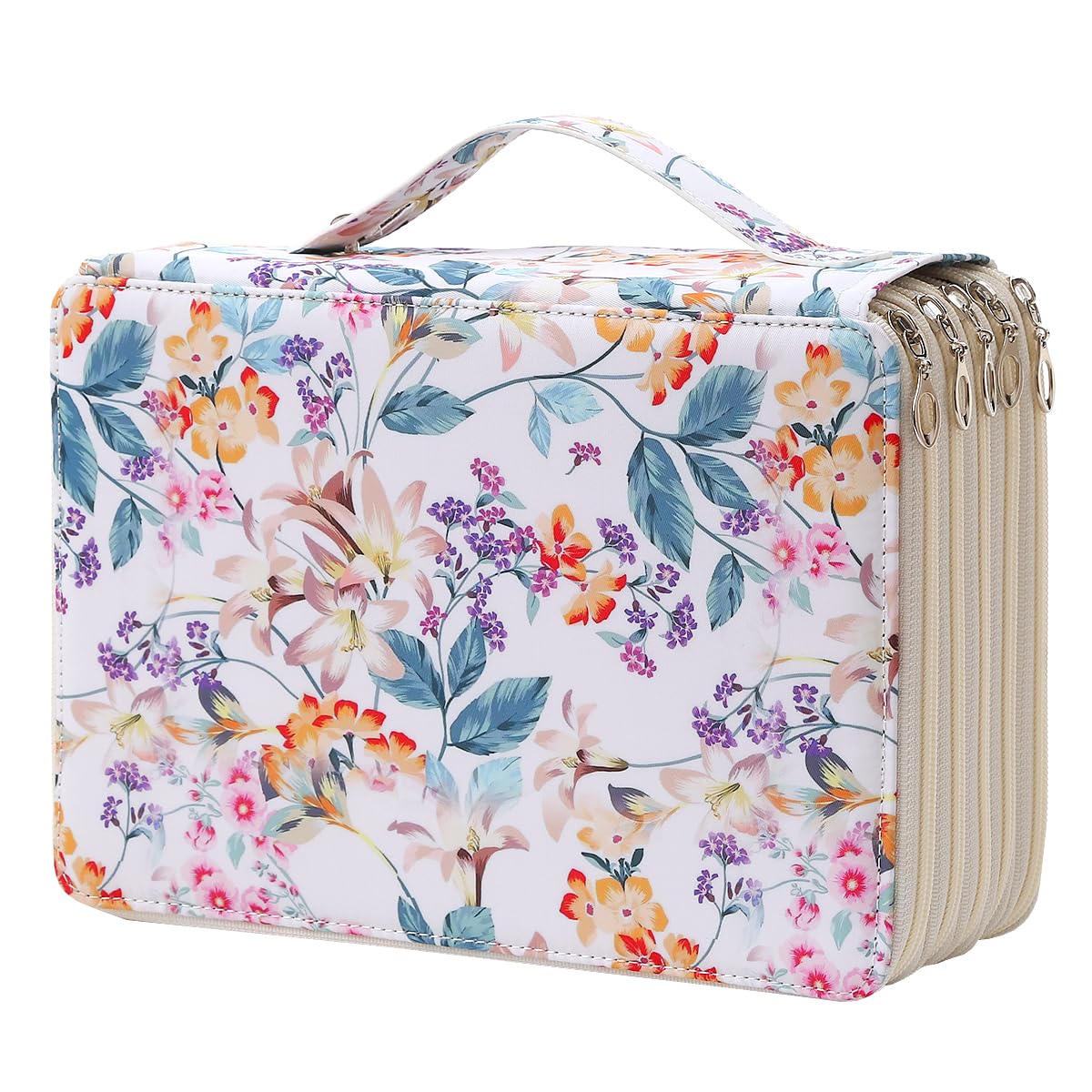 Lbxgap 250 Slots Pencil Case 5-Layer Zipped Holder w/Handle