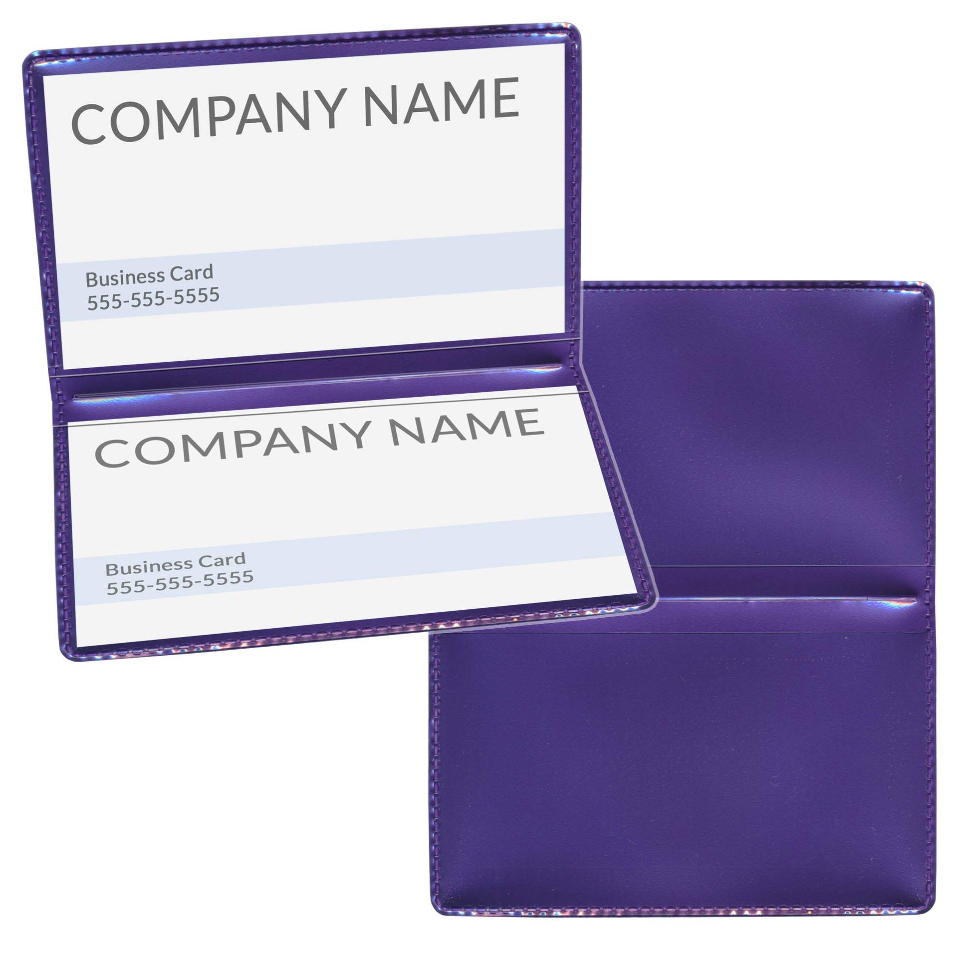 StoreSMART - Metallic Violet Folding Business Card Holders - 20 Pack - Polypropylene Plastic
