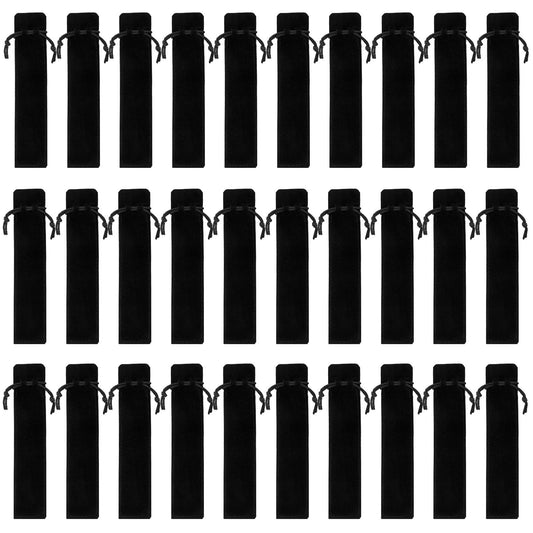 SUMERSHA 100pcs Velvet Pen Pouch Drawstring Pen Bag Single Pen Sleeve Holder for Office Business