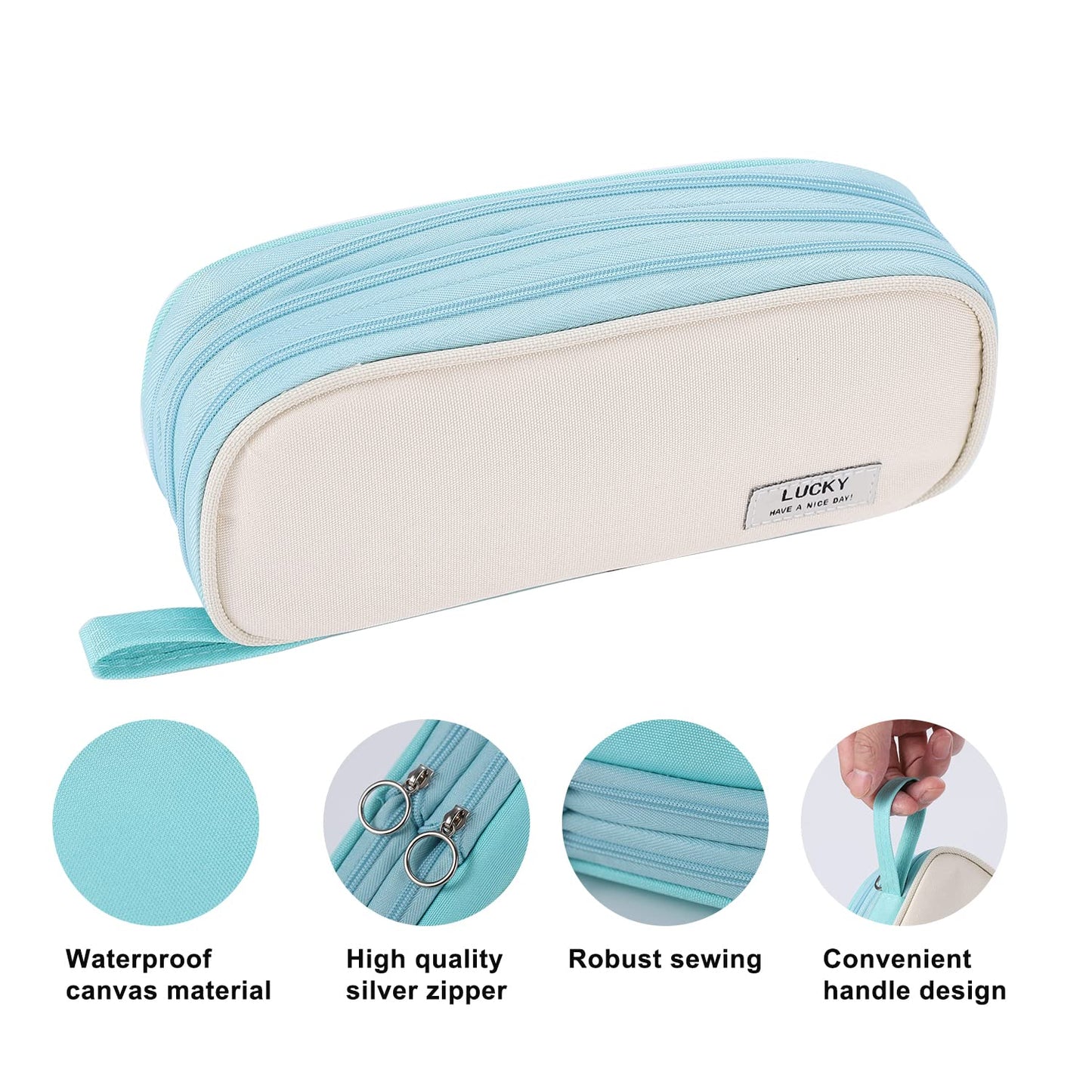 Large Pencil Case for School Zipper Pencil Pouch for Girls Teens Kids