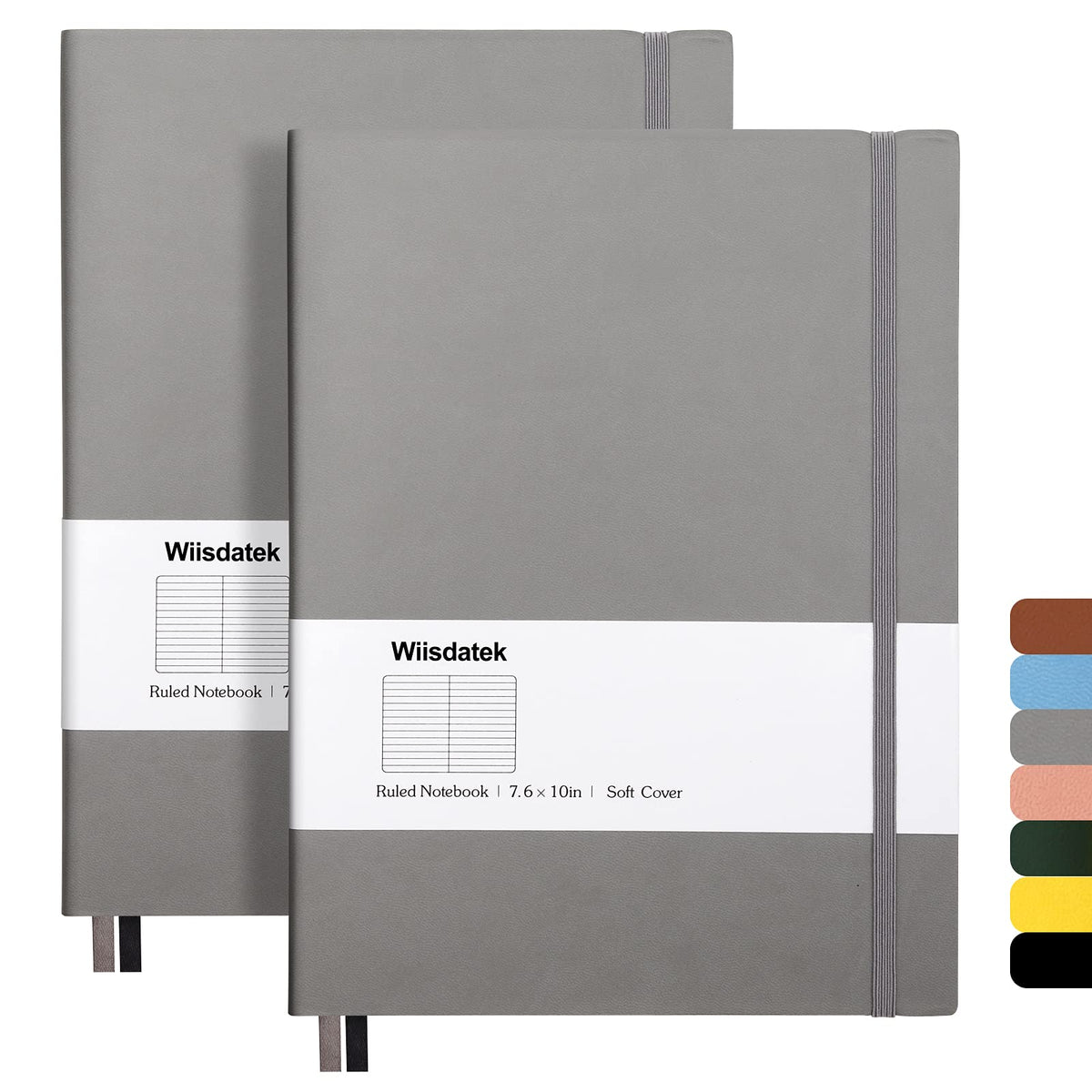 College Ruled Notebook B5, Total 376 Numbered Pages 7.6'' x 10''(GRAY)
