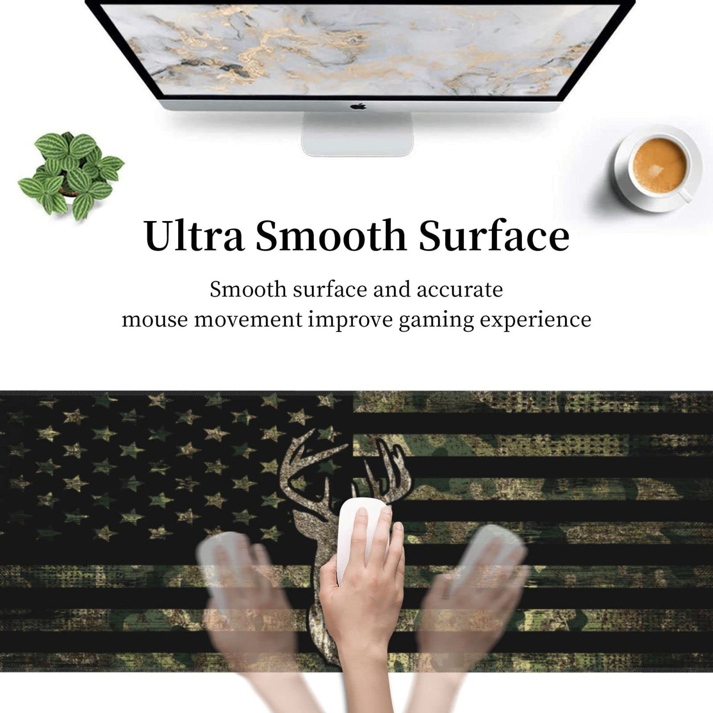 Sigouyinei Extra Large Desk Pad 31.5x12in Office Gaming Non-Slip Mouse Pad