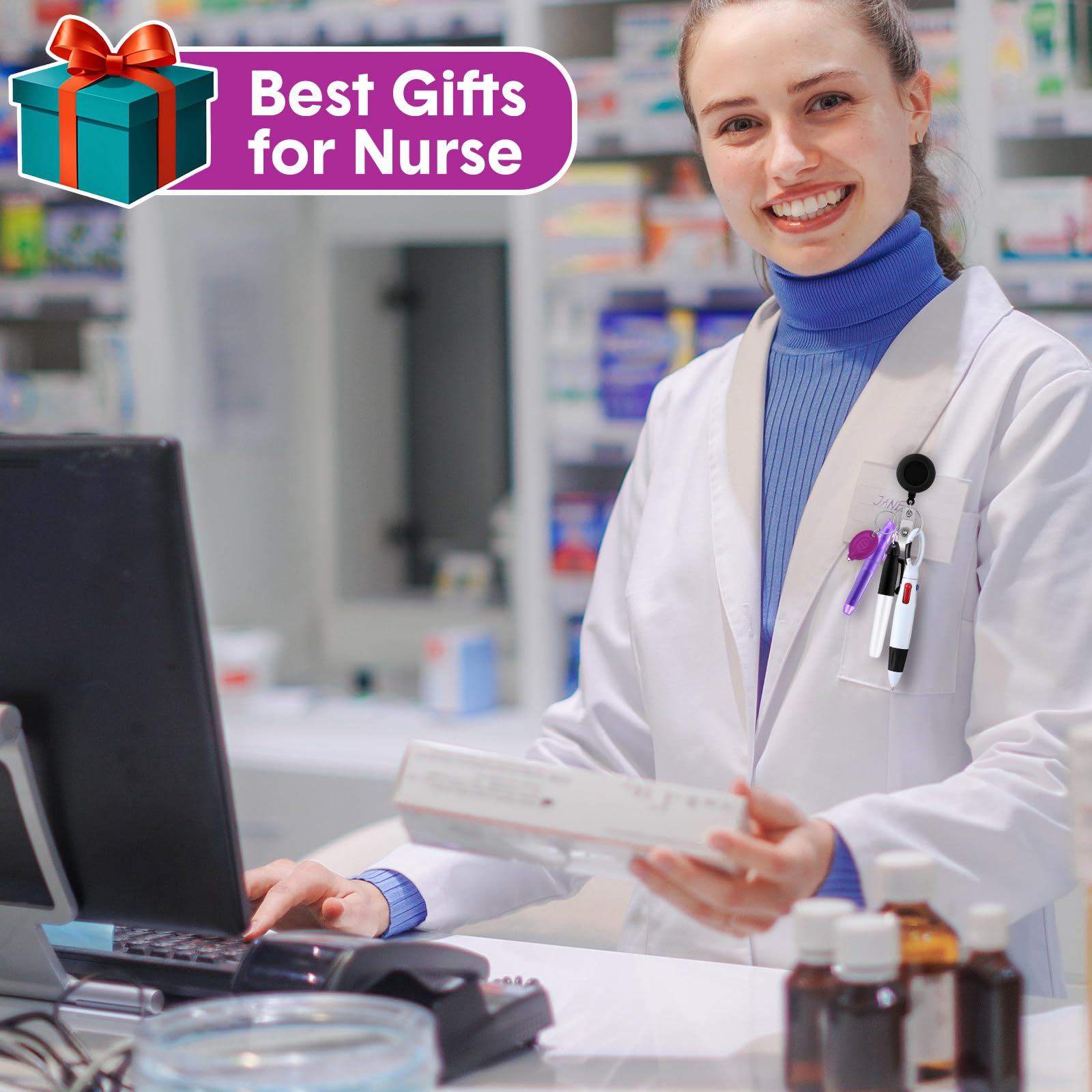 Handepo 80 Pcs Nurse Pen Gift Set Mini Pens for Badge Reel