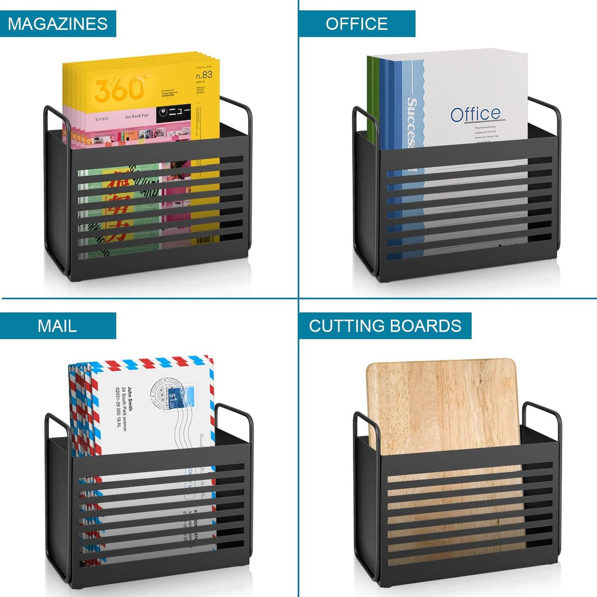Cedwnuer Metal Magazine Rack for Living Room, Modern Iron Magazine Holder Organizer with Sturdy