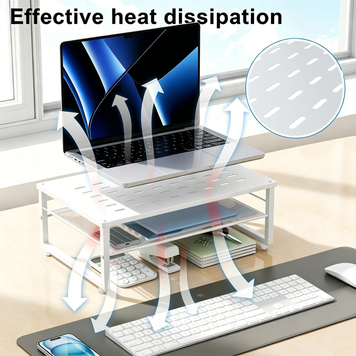 gianotter 2-Tier Metal Monitor Stand Riser