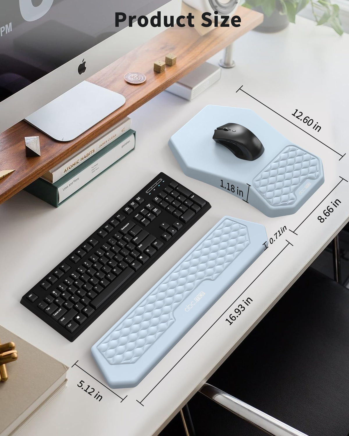 Ergonomic Mouse Pad with Wrist Rest & Keyboard Wrist Rest Support Set