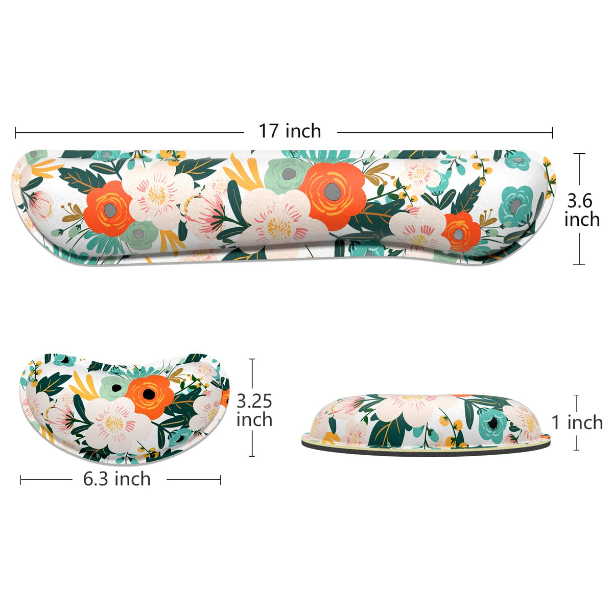 Dapesuom Enlarge Keyboard Wrist Rest, Memory Foam Wrist Cushion for Desk Mats Support, Cute Flower