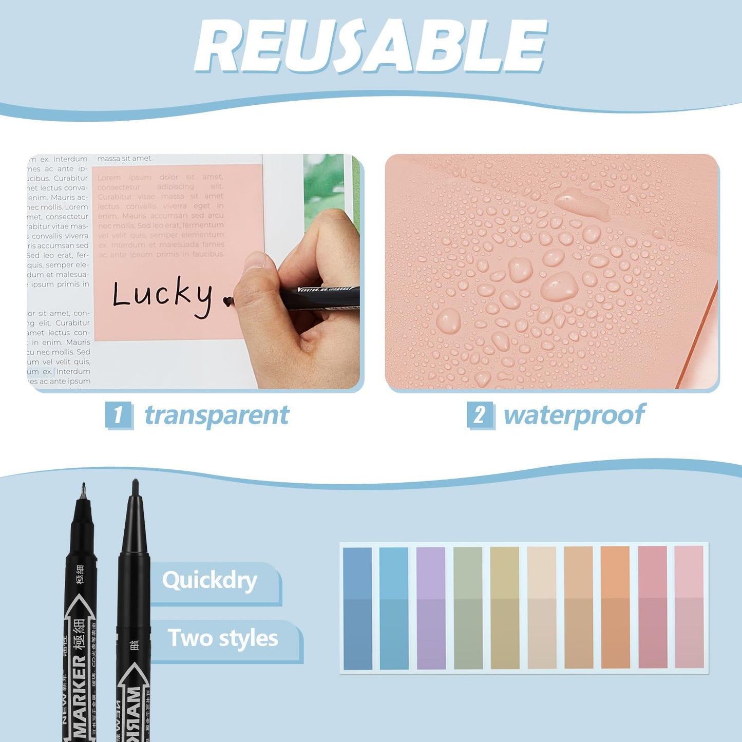 Jutom 39 Pcs Aesthetic Book Annotation Kit, Pink, Cute Style
