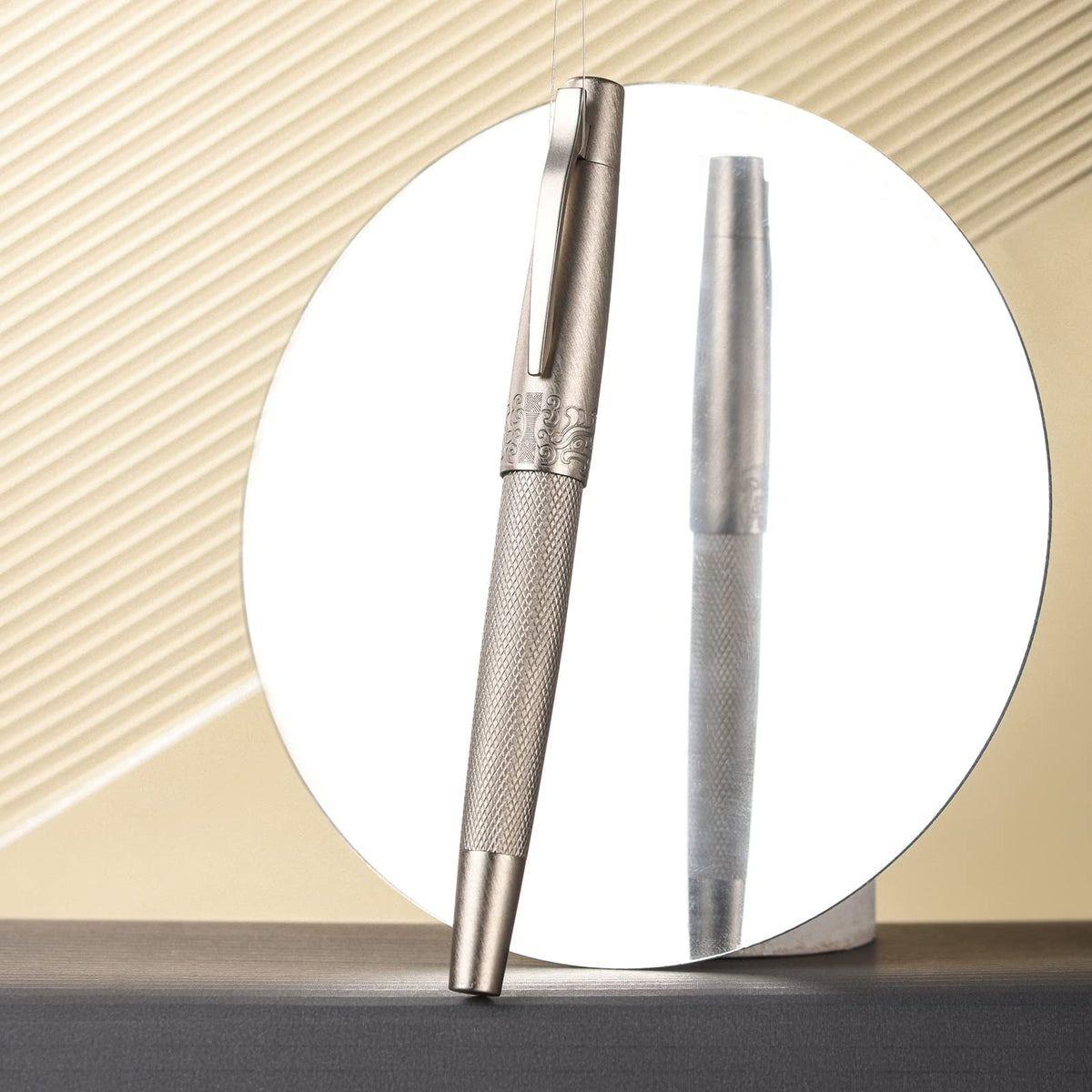 6013 Silver General Fountain Pen, Iridium Gold-silver Extra Fine Nib Solid Metal Writing Pen with
