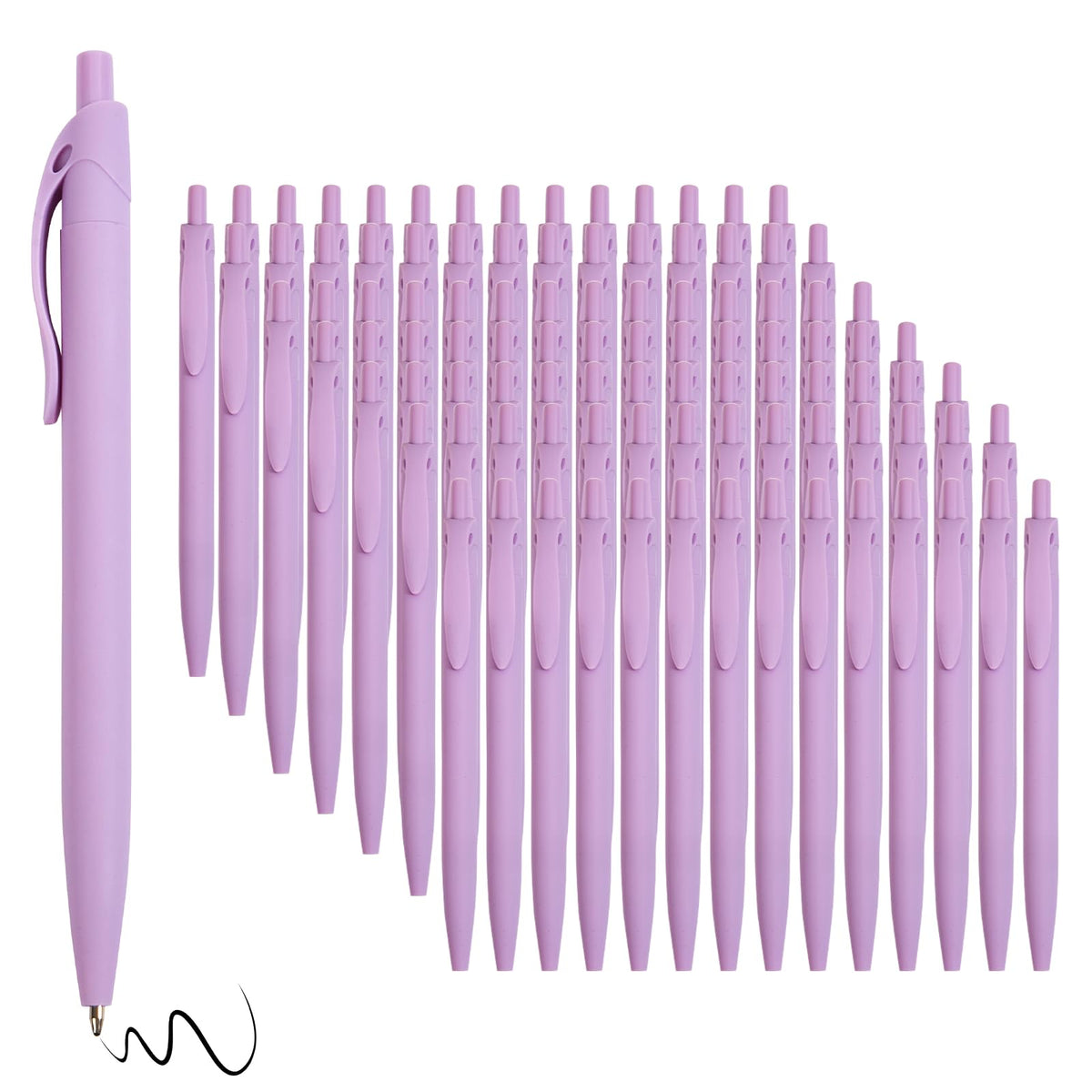 Wiaziert BallPoint Pens, 100 Pack (BLACK Ink), Bulk Pens, Purple Barrel,Click Pens for Office Home