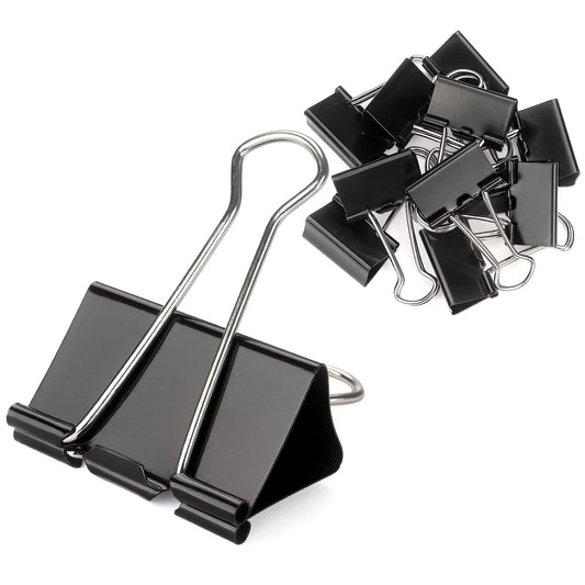 ZZTX 12 Pack Large Binder Clips 2.0 Inches Black