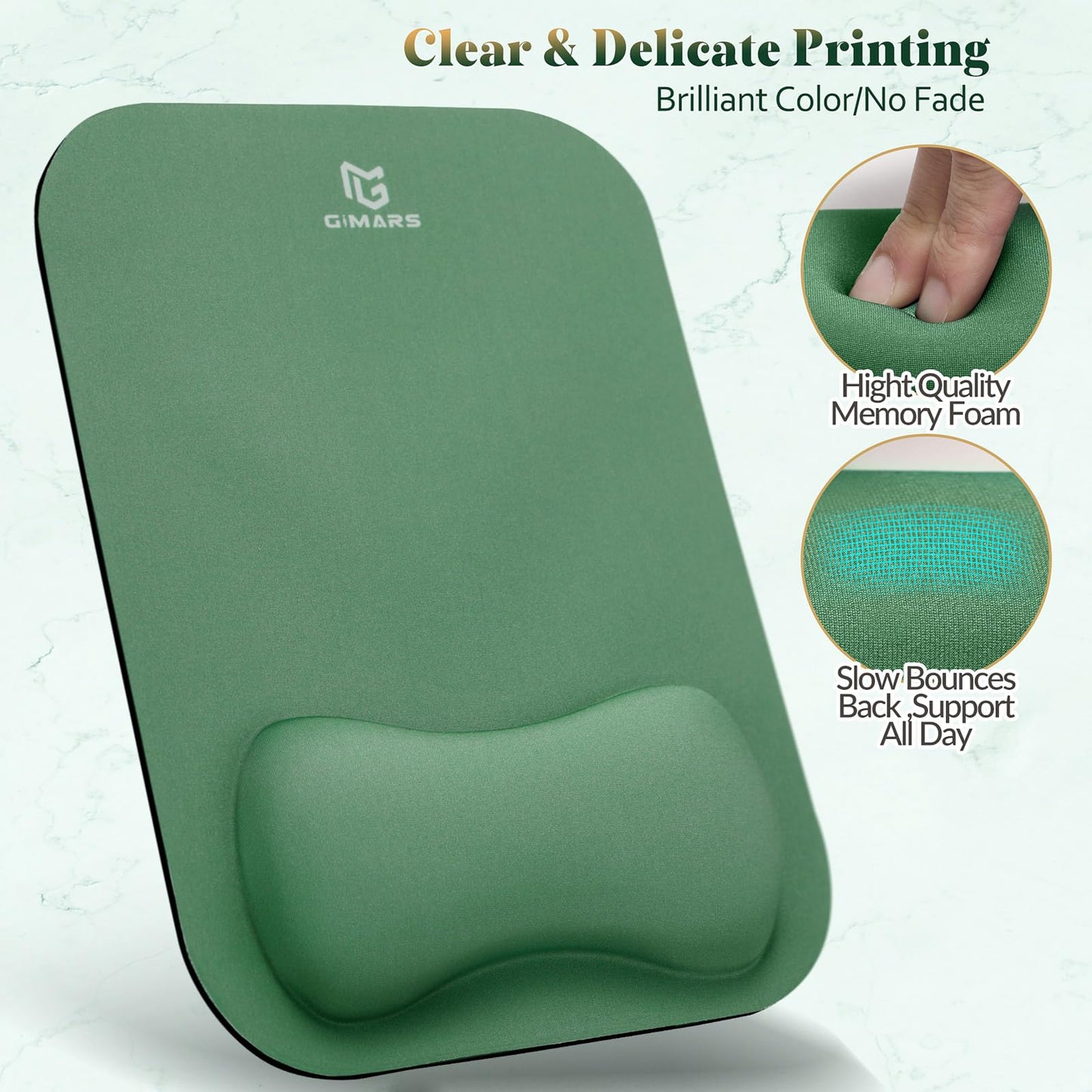 Gimars Large Smooth Superfine Fibre Memory Foam Ergonomic Mouse Pad Wrist Rest Support - Mousepad