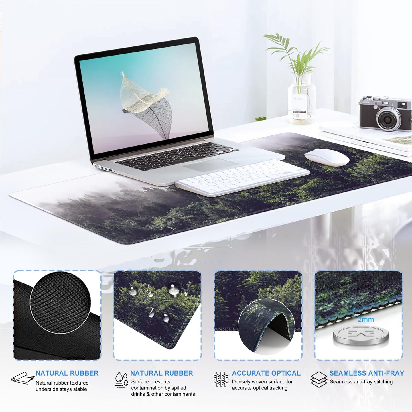 iCasso Forest Computer Pad 35.4"x15.7", Desk Blotter for Classroom