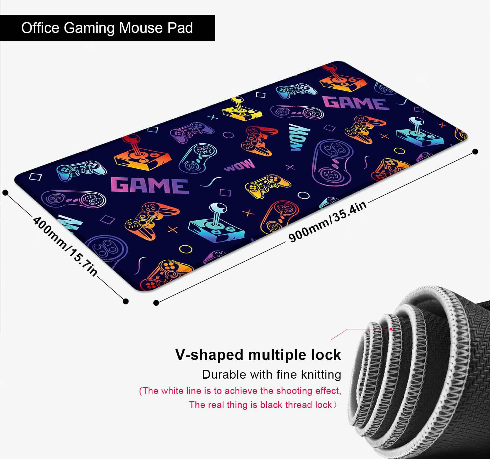 SXCKANG Game Desk Mat, Blue Large Gaming Extended Mouse Pad, XXL Mousepad for Laptop Computer