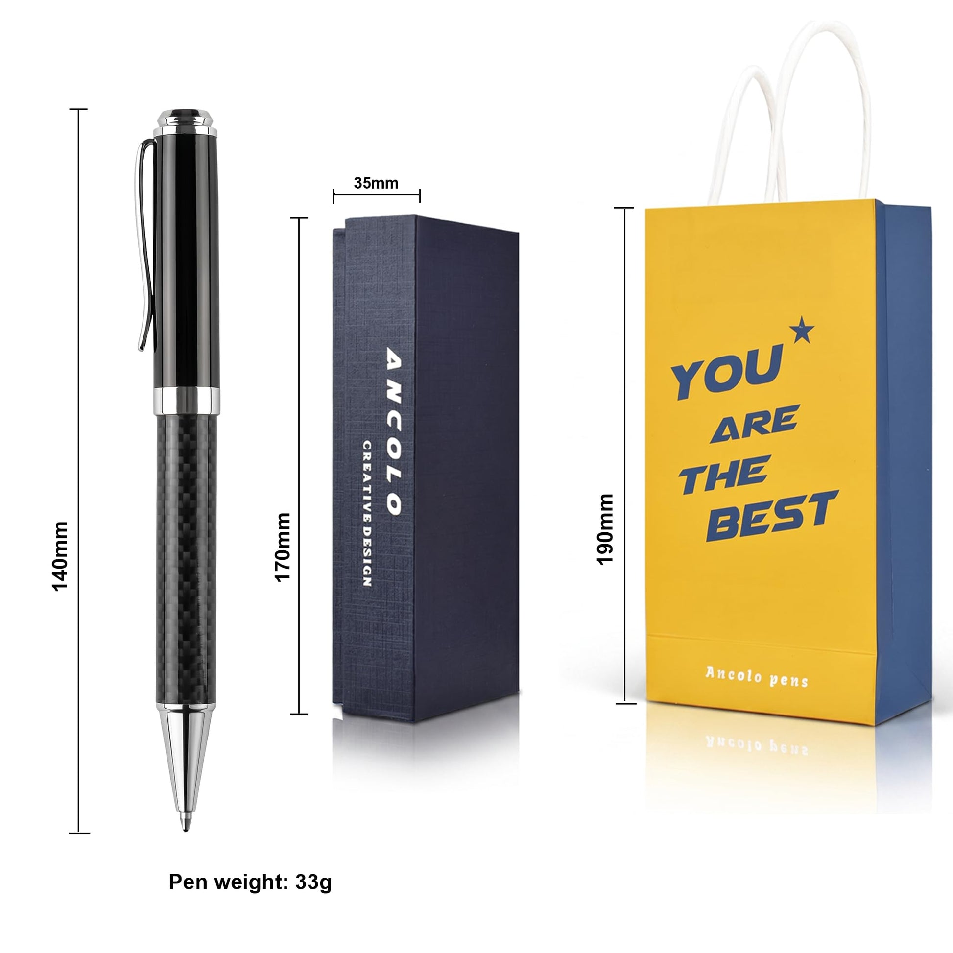 Ancolo Personalized Luxury Ballpoint Pen Business Gift set with Gift Box
