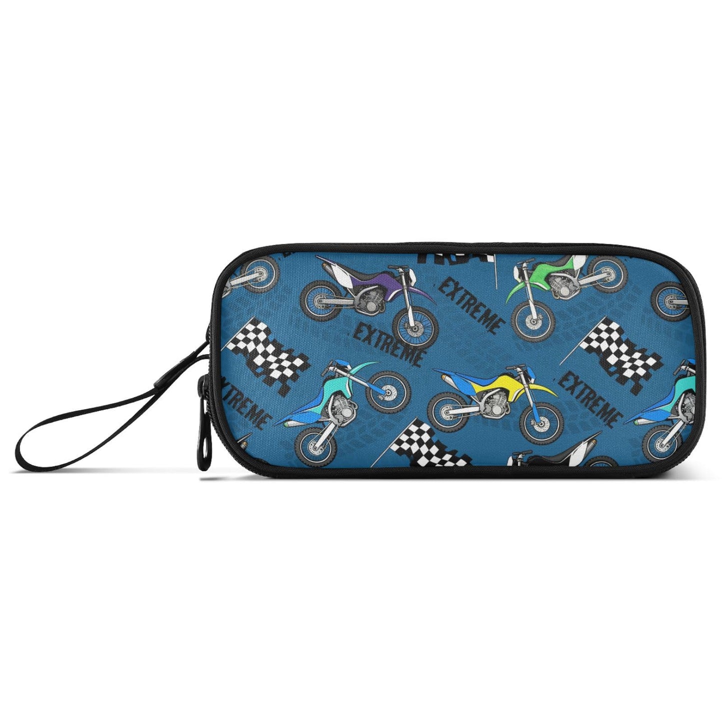 BOENLE Colorful Motorcycle Pencil Case Box Boys Girls Large Pencil Pouch with Zipper Compartments