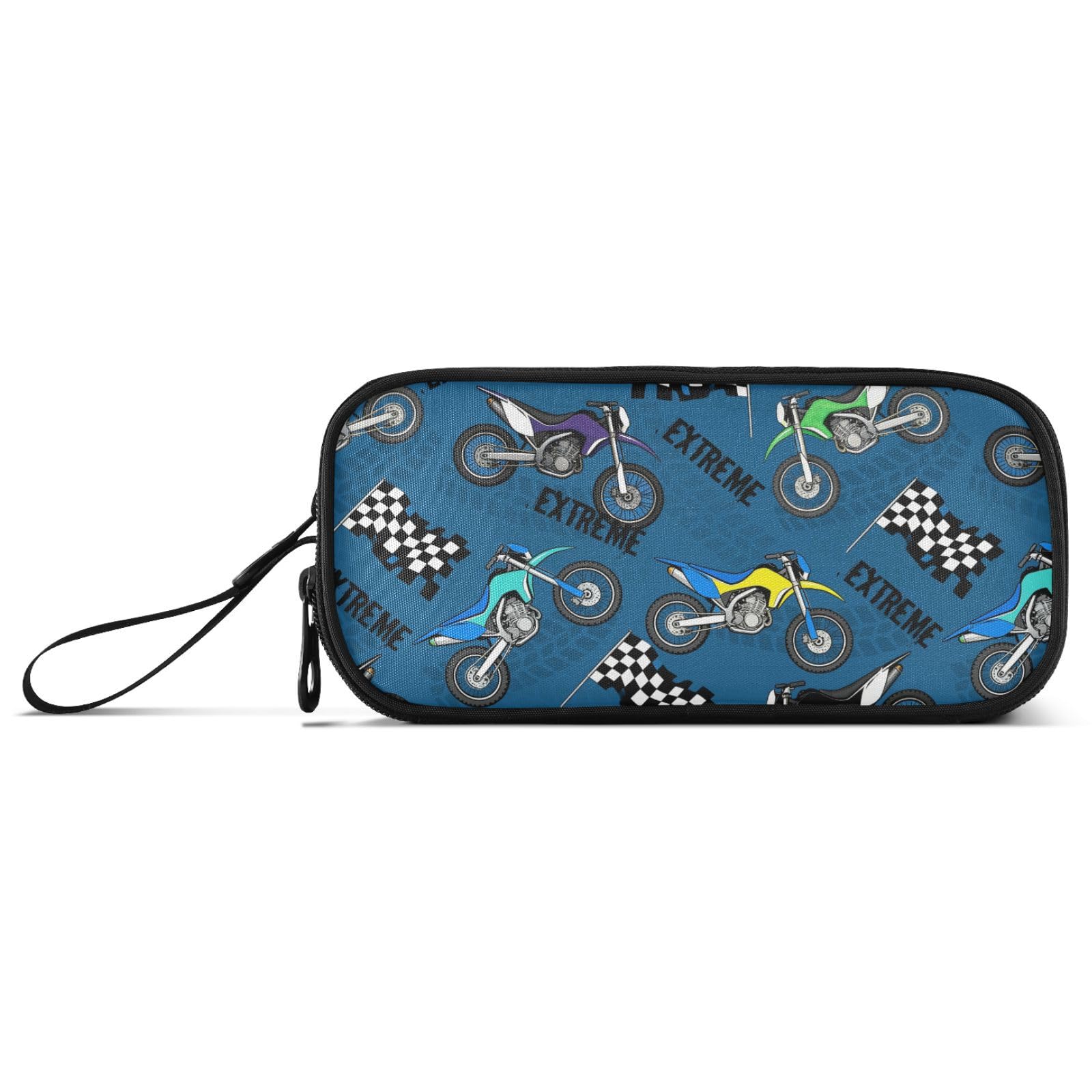 BOENLE Colorful Motorcycle Pencil Case Box Boys Girls Large Pencil Pouch with Zipper Compartments