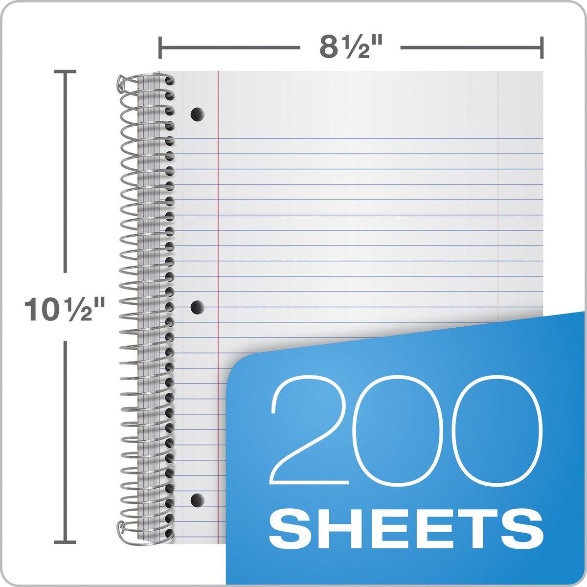 Oxford Spiral Notebooks, 5-Subject, Writing Journals, Wide Ruled Paper, Durable Plastic Cover, 200