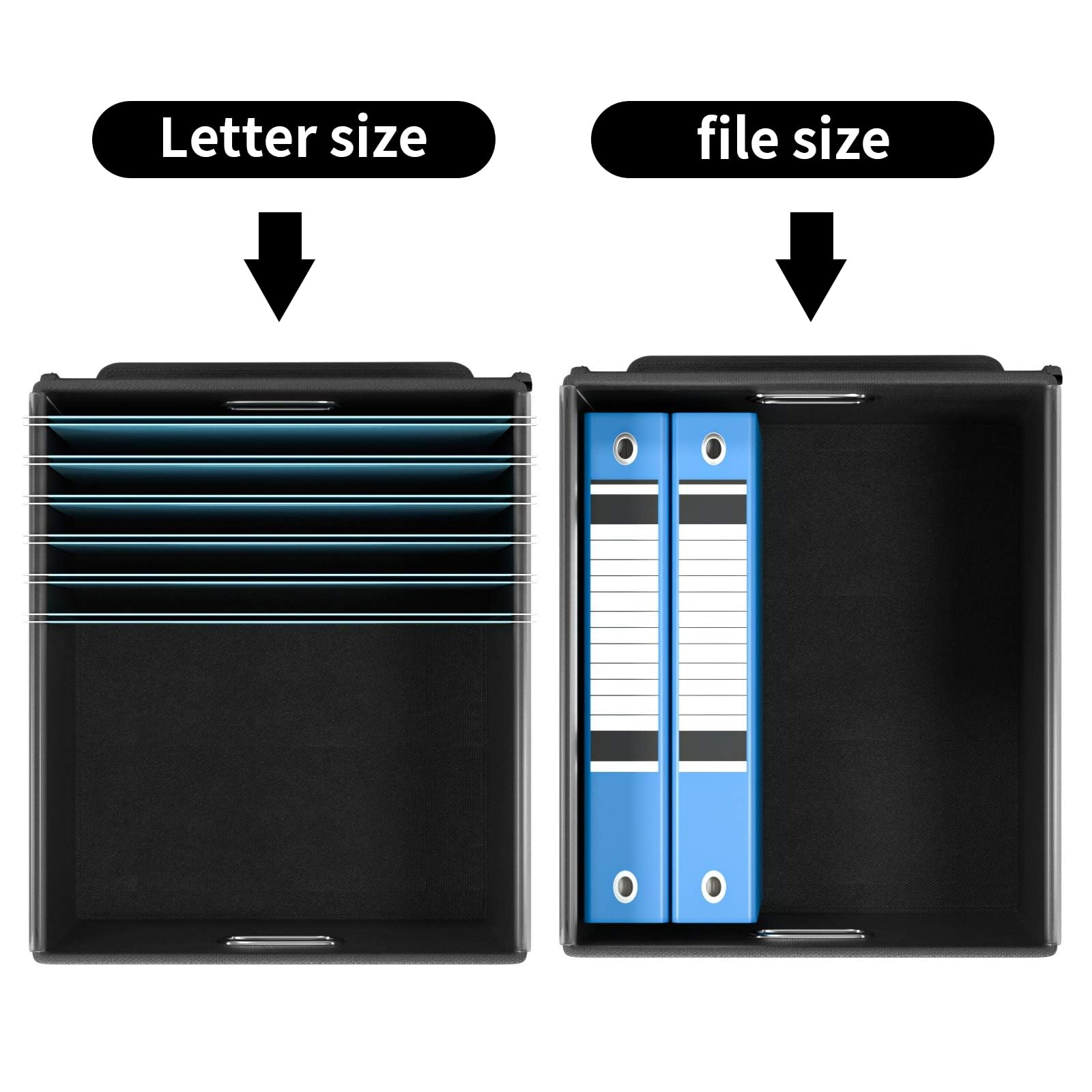 Huolewa File Organizer Box with Lids, Collapsible File Folder Organizer
