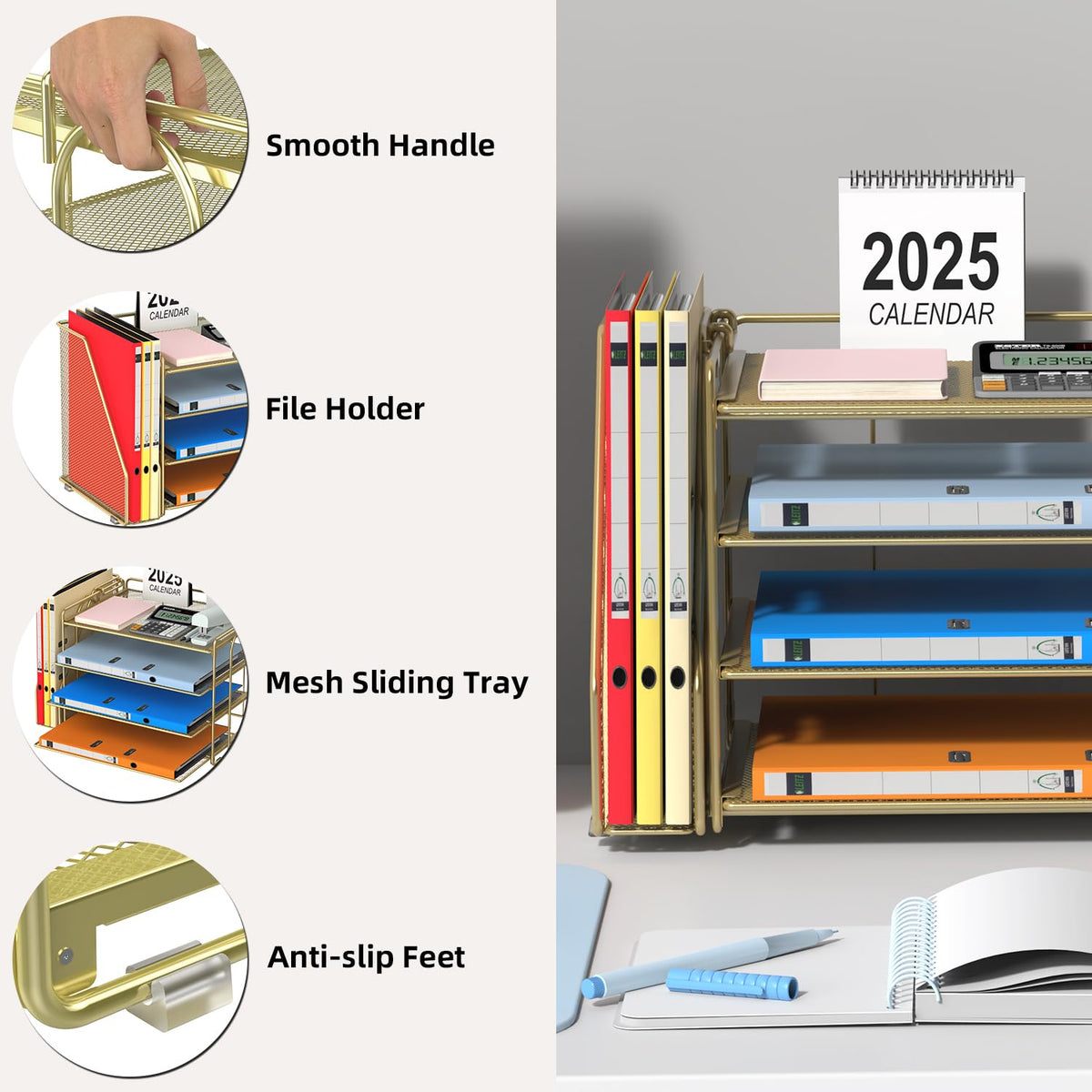 Spacrea Desk Organizers and Accessories, Paper Organizer for Desk with File organizer, Desk