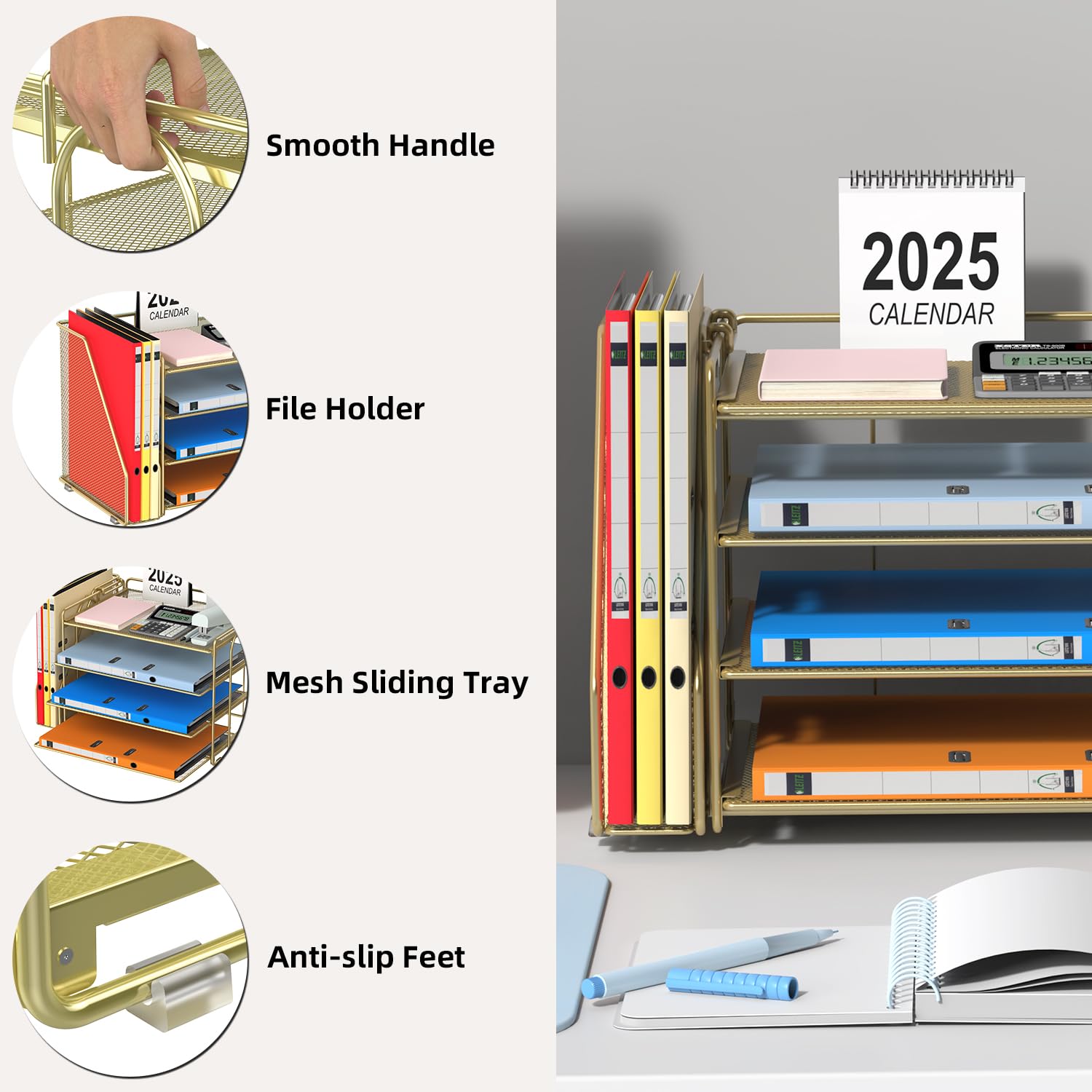 Spacrea Desk Organizers and Accessories, Paper Organizer for Desk with File organizer, Desk