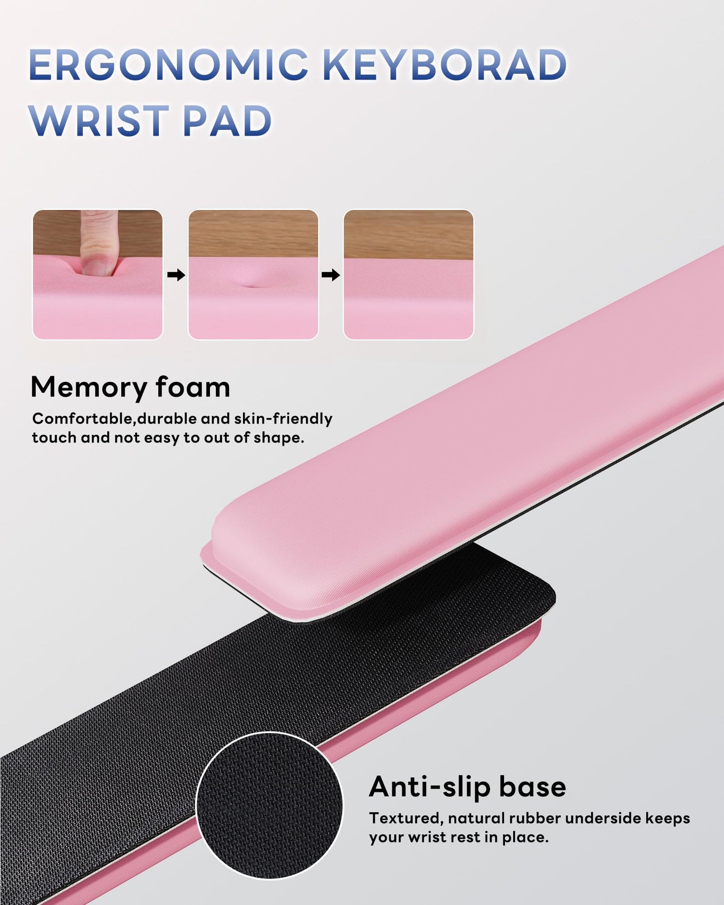 Laborio Computer Keyboard Wrist Rest, Keyboard Riser Stand for Desktop