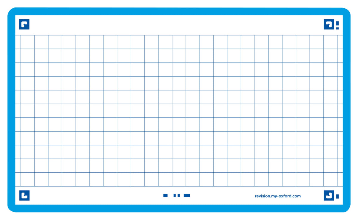 Flash Cards by Oxford, Squared with Turquoise Frame, Pack of 80 Cards, 7.5x12.5cm Size 400133854