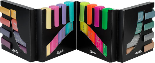 Faber-Castell Highlighter Desk Set - 16 Chisel Tip Markers, Assortment of Pastel, Neon, and