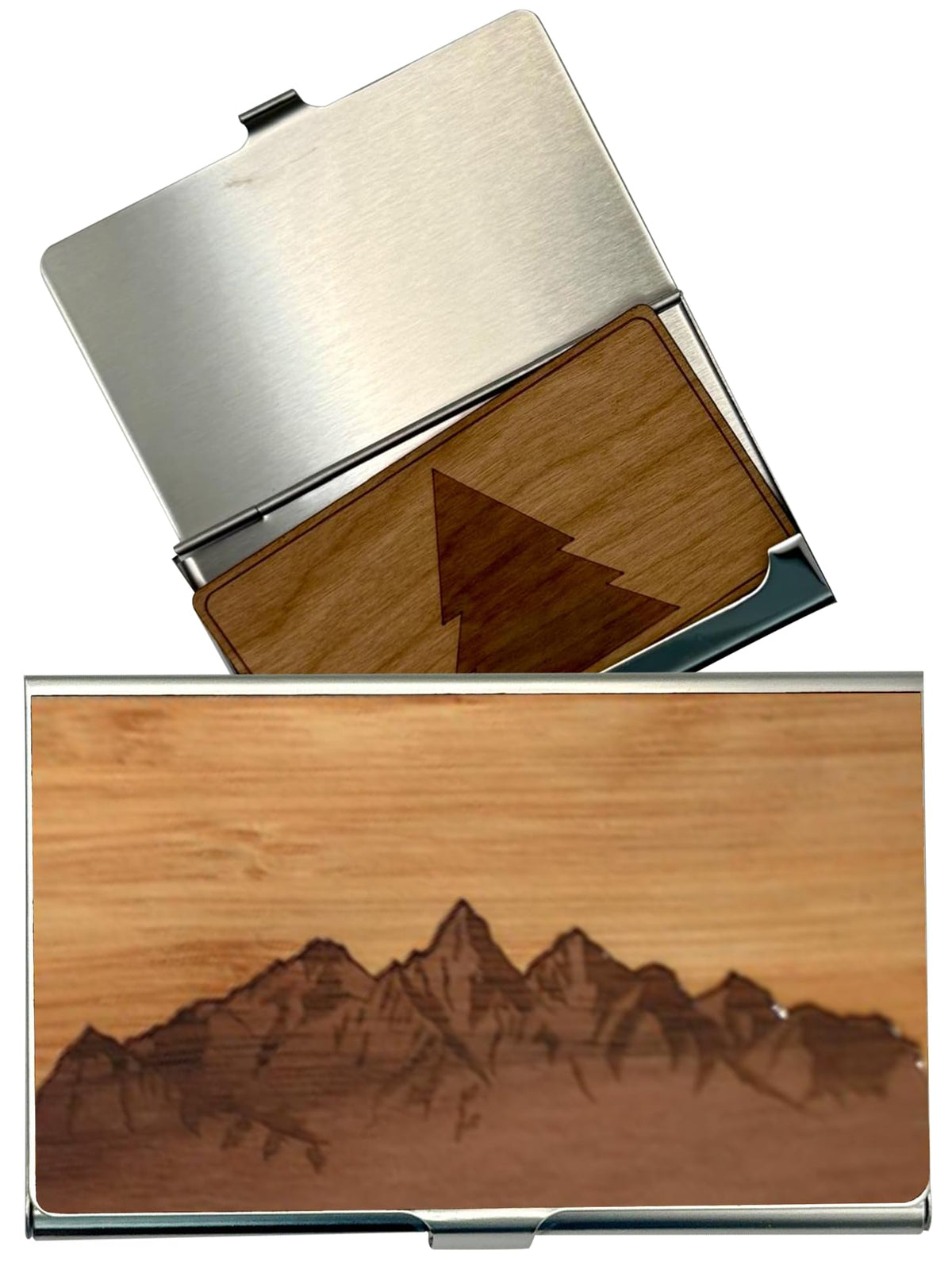 WUDN Handcrafted Wooden Business Card Holder Wallet For Men and Women | Holds Up to 20-25 B-Cards