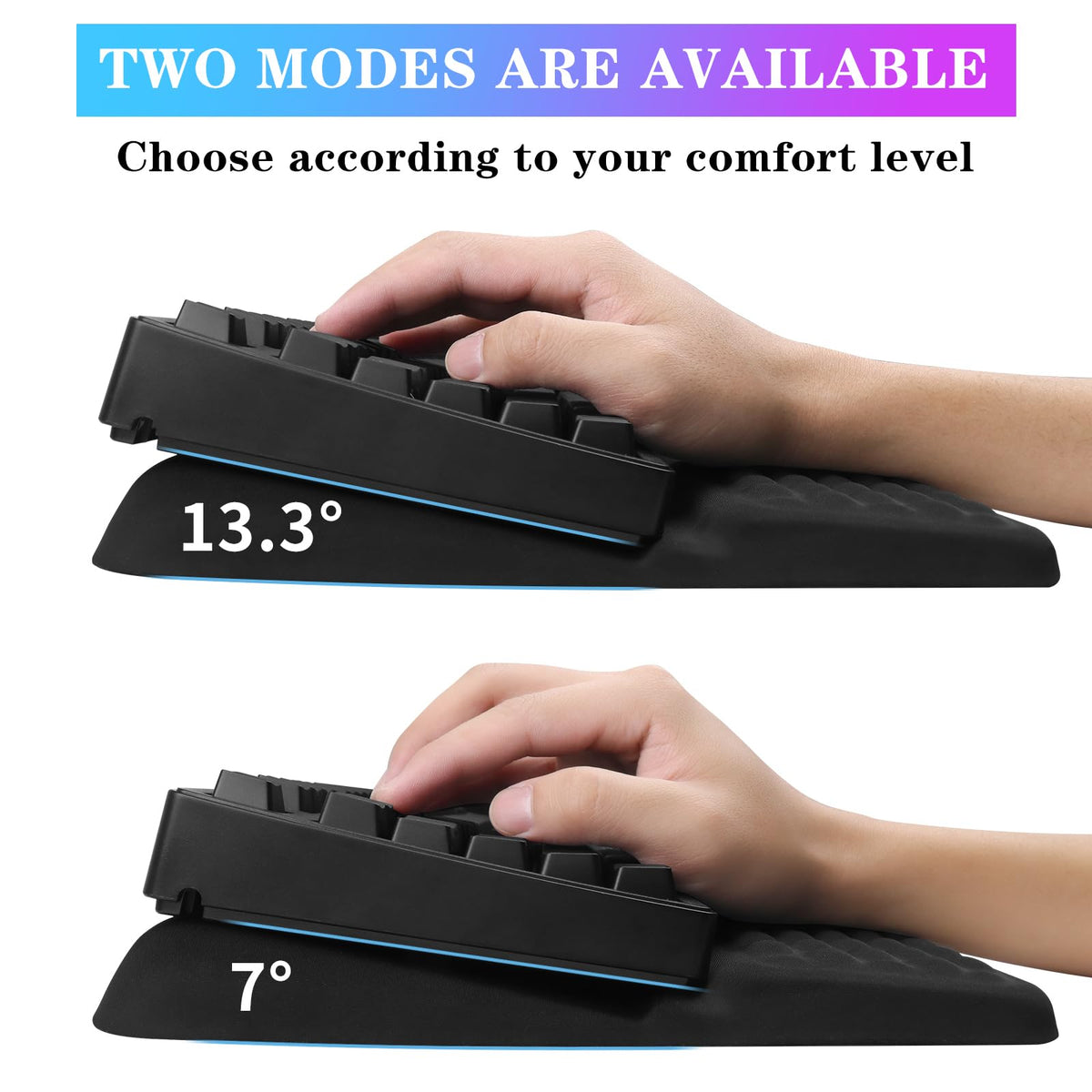 Computer Keyboard Stand with Wrist Rest, Ergonomic Tilted Keyboard Holder - Keyboard Riser with