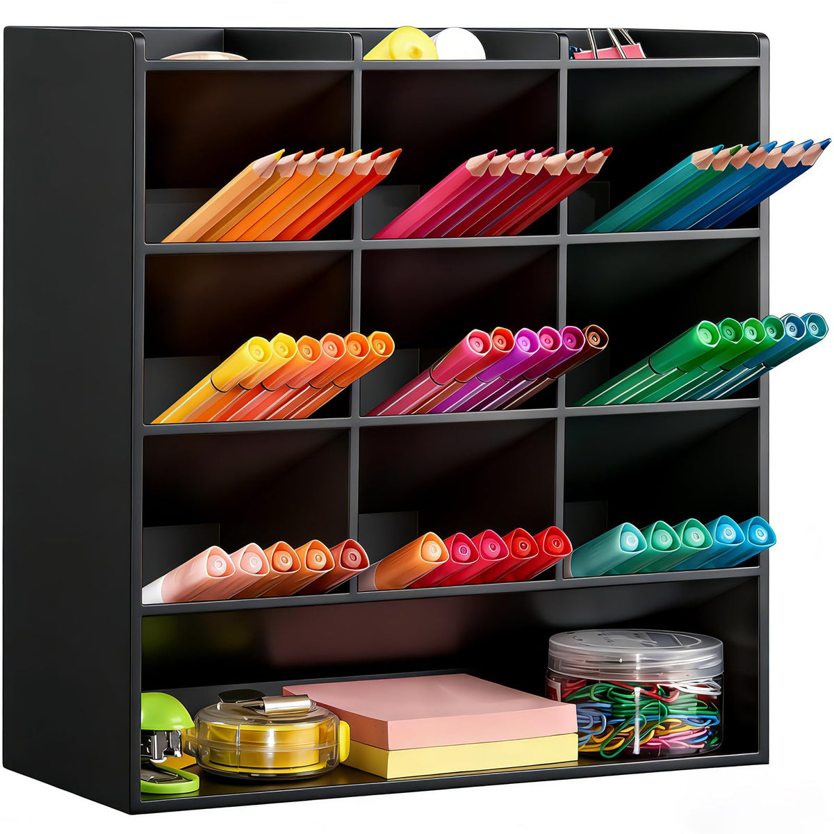 BEYGORM Acrylic Vertical Marker Organizer for 150 Markers, Desk Orgaizer
