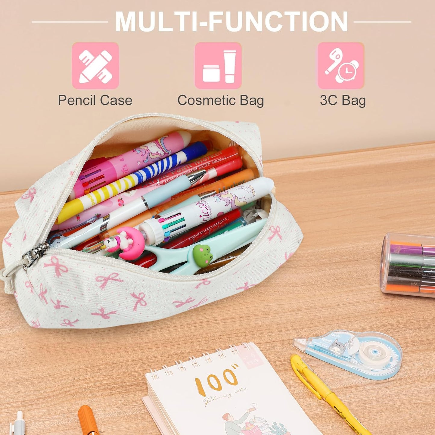LEDAOU Cute Pencil Case for Kids Girls Boys Pencil Pouch kawaii Pen Pencil Box Bag Holder for
