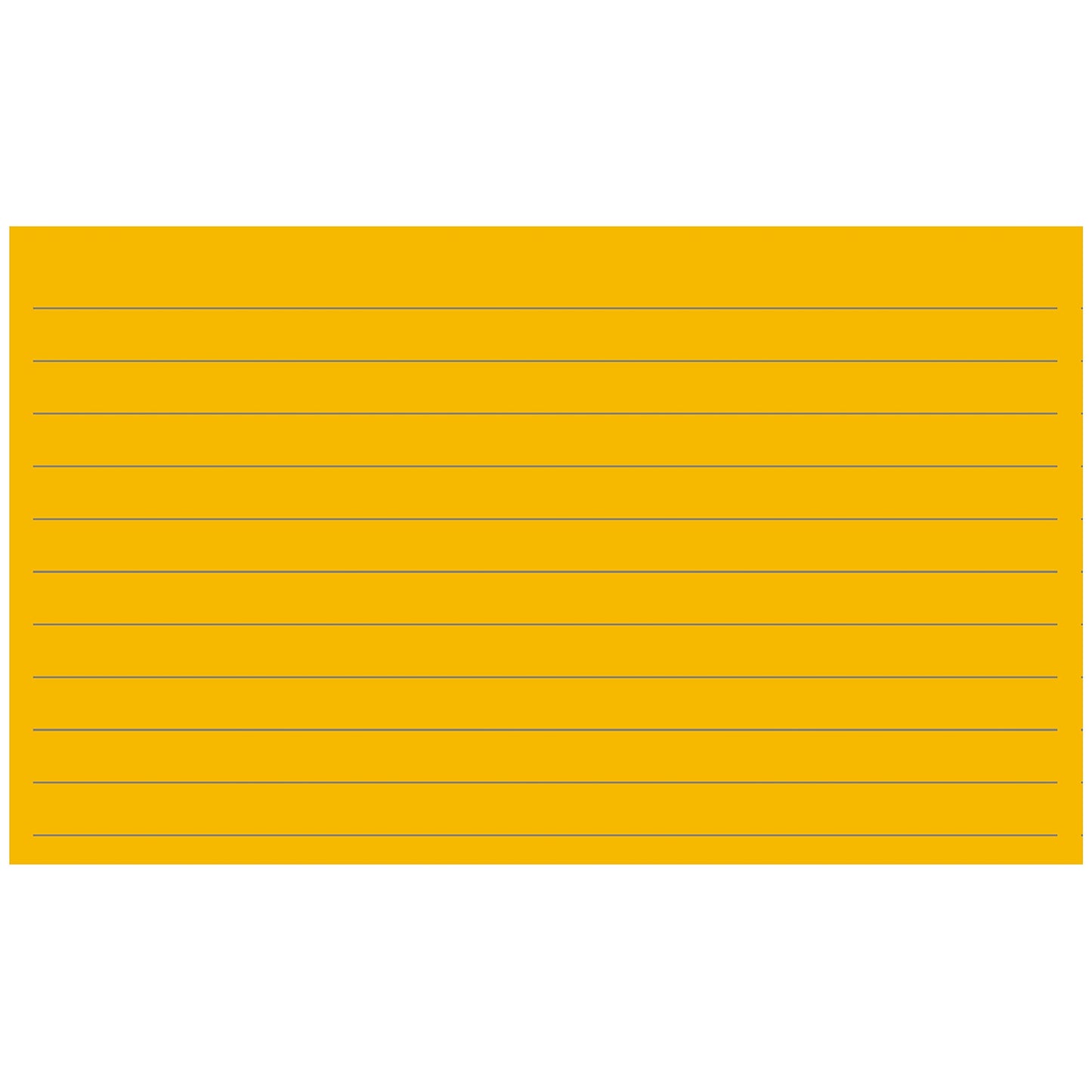 Colonial Cards: 150 Color Cardstock 3" x 5" Index Cards, Gold, Lined Landscape Format