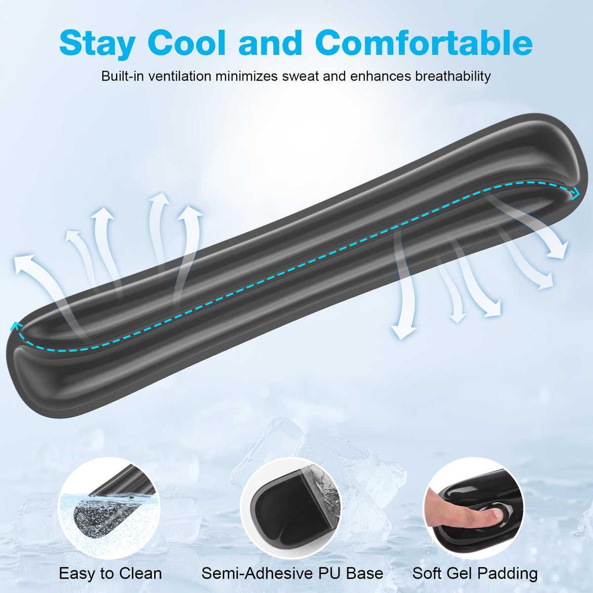 Laokiiy Gel Wrist Rest Mouse Pad Set, Ergonomic Support for Office Gaming